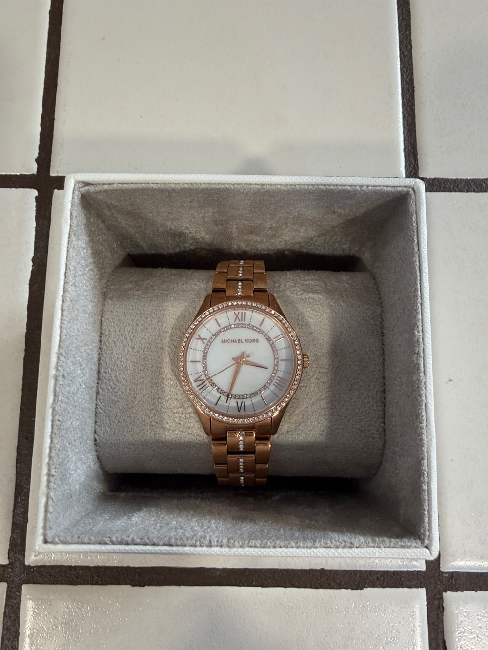 Michael Kors Rose Gold-tone Crystal Bezel Ladies Watch